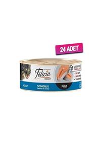 Felicia 24 Adet - Tahılsız Somonlu Fileto Yetişkin Kedi Konservesi 85 gr