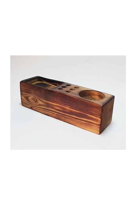 Bade Tasarım Atölyesi Ahşap Yakma Kalemlikli Saksı