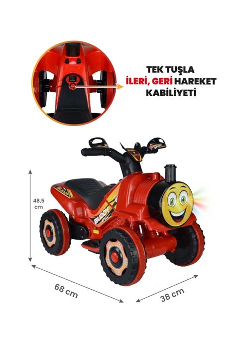 UJ Toys Müzikli Ve Led Işıklı Buddy Akülü Atv 6v-kırmızı
