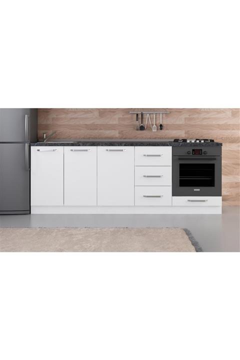 Minar 230 cm Mutfak Dolabı Beyaz 230-b6-alt Modül