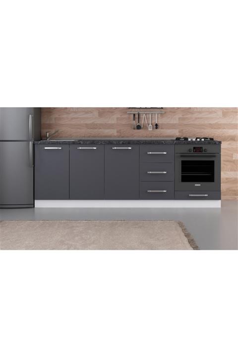 Minar 240 Cm Mutfak Dolabı Beyaz Antrasit 240-a4-alt Modül