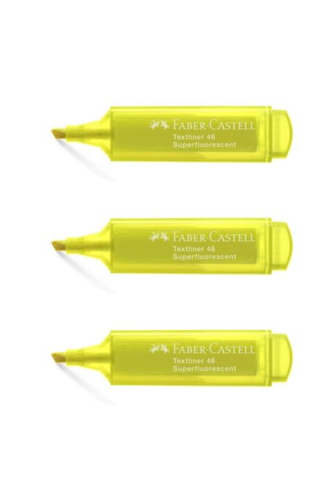 Faber Castell Faber-castell Fosforlu Kalem Şeffaf Gövde Sarı (3 Adet)