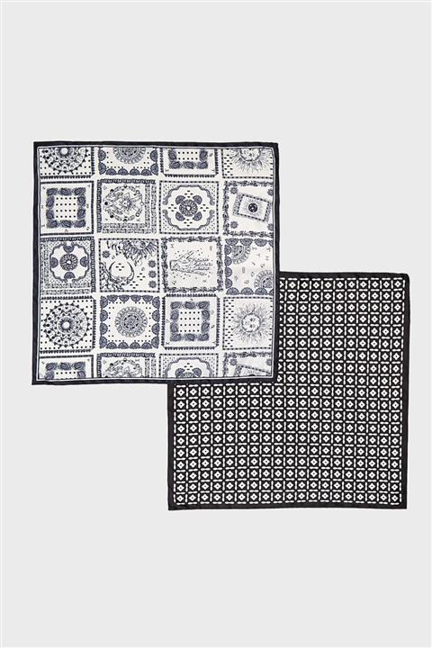 Stradivarius 2’li Siyah Beyaz Bandana Paketi