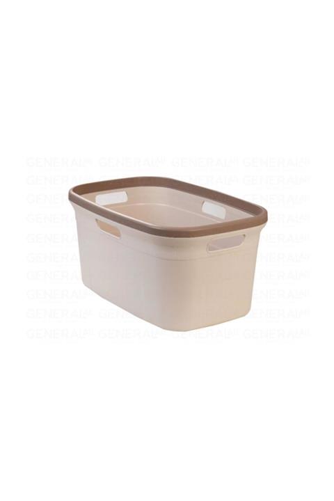 Motek 80 Litre Kirli Çamaşır Sepeti Çamaşır Selesi 2'li Set Kahve