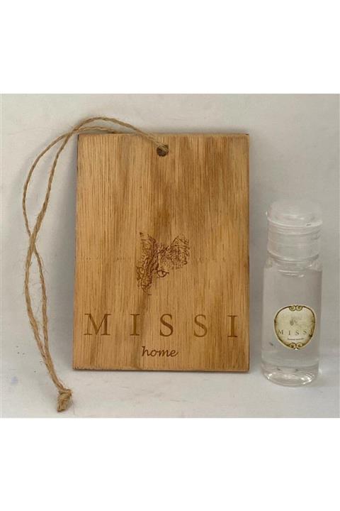 Missi Doğal Ahşap Black Vanilya Koku Kartı Ve 10 Ml Yedek Esansı