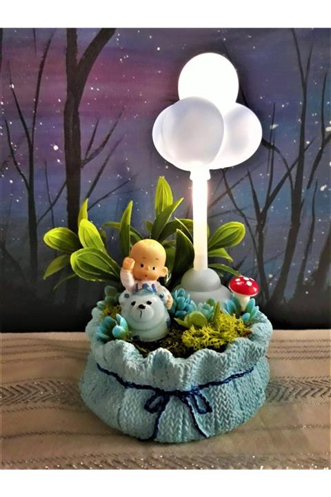 Ahibba Tasarım Aramıza Hoş Geldin Bebek - Balon Işıklı Erkek Bebek Teraryum