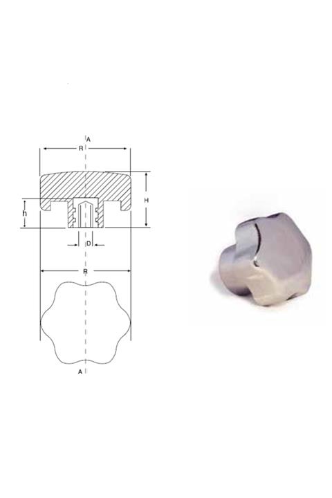 YİSA Çap-30 Metrik-6 Yıldız Alüminyum Krom Kaplamalı Krom-50 Ad.