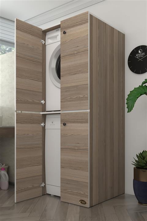 Kenzlife çamaşır-bulaşık makinesi dolabı kapaklı roksana crd 180*70*60 banyo çift katlı ofis