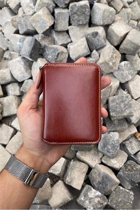 BAYDERİ Erkek Hakiki Deri Fermuarlı Cüzdan