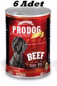 BRN STORE Prodog Sığır Etli Yetişkin Konserve Köpek Maması 400 Gram 6 Adet