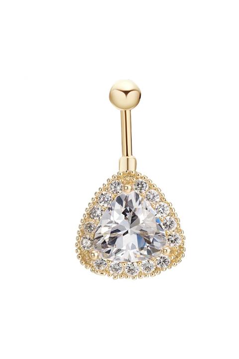 Chavin Beyaz Üçgen Taşlı Göbek Piercing dt79