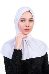 LOSYANA Çıtçıtlı Boyunluk Hijab Beyaz