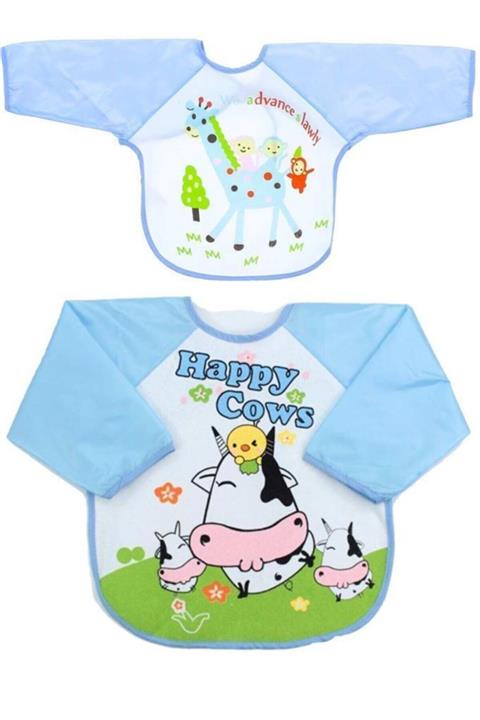 POKY BEBE Mama Önlüğü Uzun Kollu Mavi 2'li