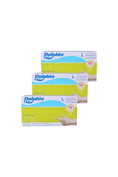 Dolphin Pudralı Eldiven L 100'lü 3'lü