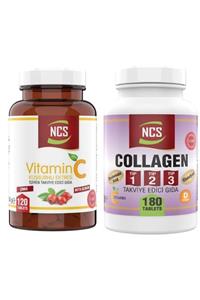 NCS 180 Tablet Hidrolize Collagen Tip 1-2-3 Glutatyon Vitamin C 1000 mg Beta Glukan 120 Tablet