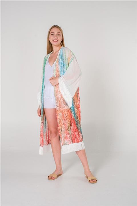 GTNight Kadın Mavi Şifon Kaftan