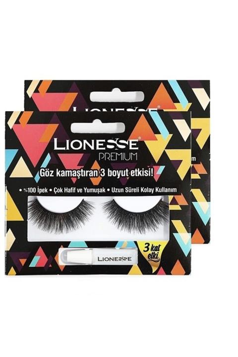 Lionesse %100 Ipek Takma Kirpik 3 Boyutlu Se-780 2 Adet