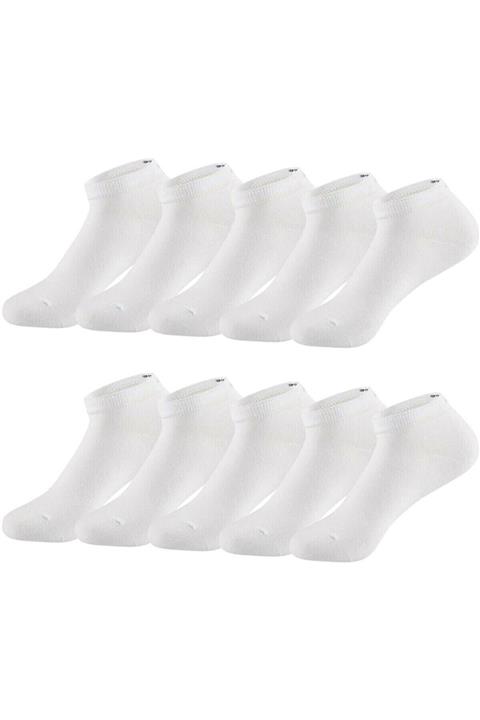 Meguca Socks Beyaz Pamuklu Bilek Boy Çorap 10'lu Ekonomik Paket