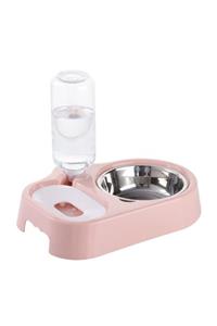 EvinKapında Mikopet Otomatik Su Sebilli Mama Kabı-pembe