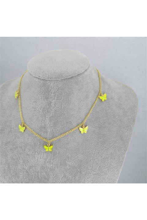 Fugusugu Fosfor Yeşili 5 Li Kelebek Choker