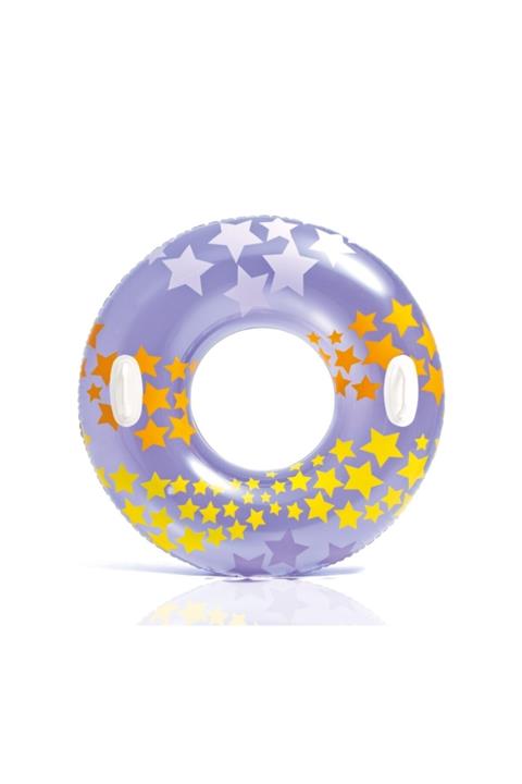 Intex Tutmaçlı Yıldızlı Şişme Simit 91 Cm Mor