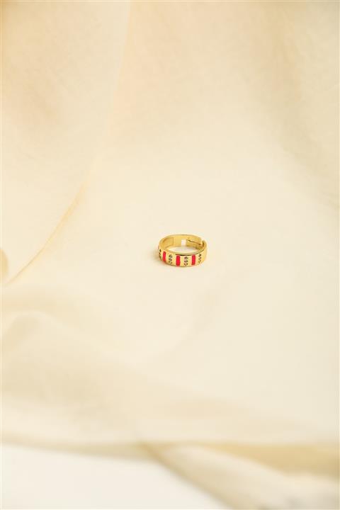 bikgedesign Pembe Gold Sıralı Renkli Yüzük