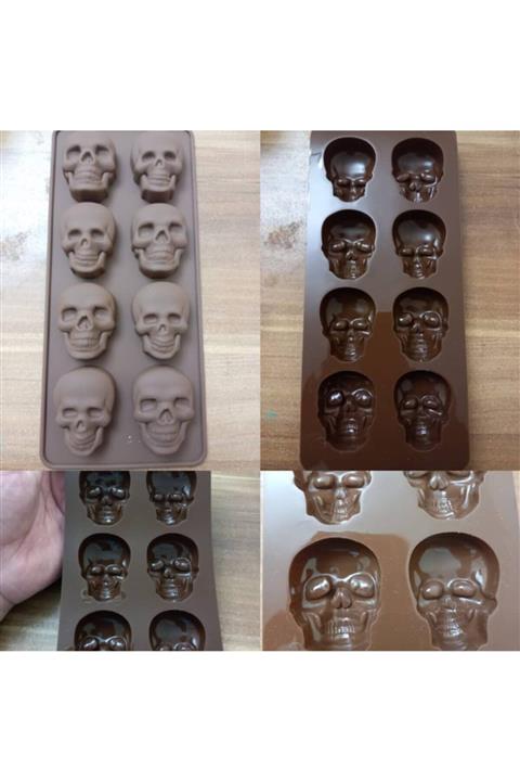 yörük home Silikon Epoksi Kurukafa Anahtarlık Kalibi ( Parlak ) 4.7x3.4cm. Yükseklik 1.80cm