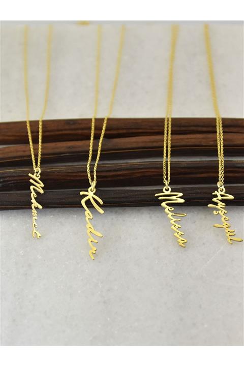 Papatya Silver 925 Ayar Gümüş Altın Kaplama Isim Kolye