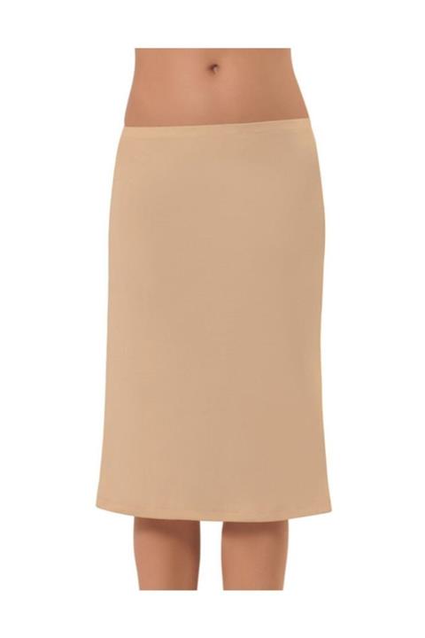 EliteWomans Kadın Ten Uzun Jüpon