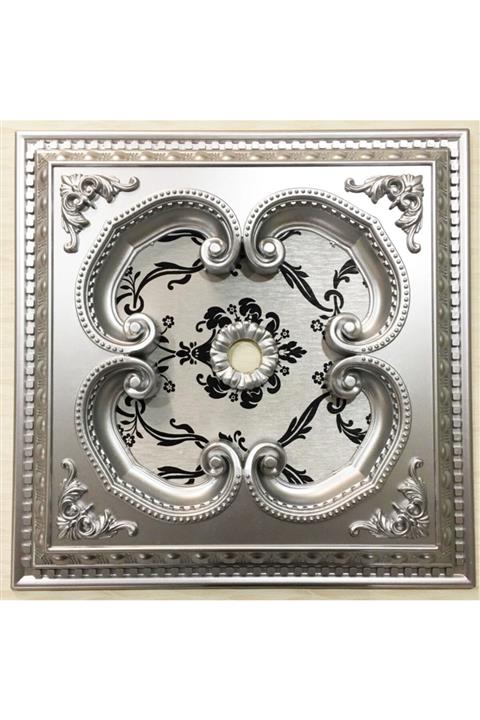 Decomanya Gümüş Kare Saray Tavan Göbeği 60*60 Cm