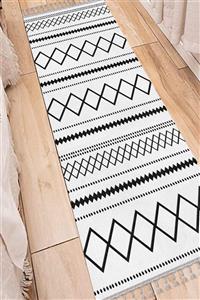 KIVIRCIK HALI En 150 cm Yıkanabilir Pamuk Taban Saçaklı Dijital Baskı Yolluk 150x550 Is-712-s