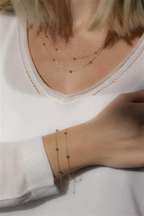 Selika Kuyumculuk Kadın 14 Ayar Altın 3 Renk Dorika Toplu 2'li Set