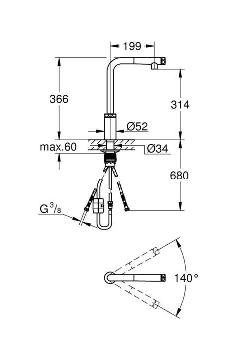 Grohe Minta Smartcontrol Eviye Bataryası 31613000