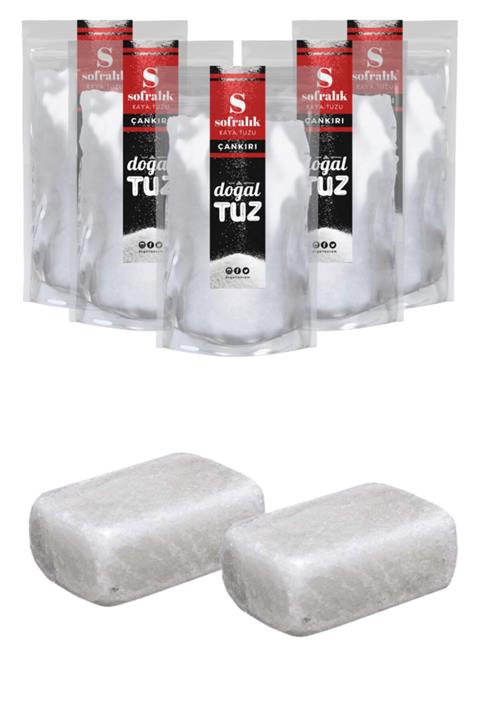Doğaltuz Bundle Set - Çankırı Kaya Tuzu Ince Tip (5x1000gr) + Hediye Tuz Sabunu 2 Adet - Doğal Tuz
