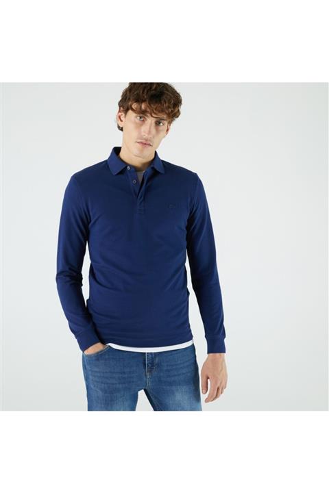Lacoste Erkek Regular Fit Uzun Kollu Lacivert Paris Polo