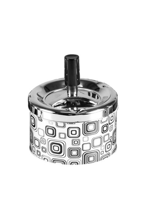 Cool Bas-çevir Metal Hazneli Siyah Beyaz Kareler 9cm