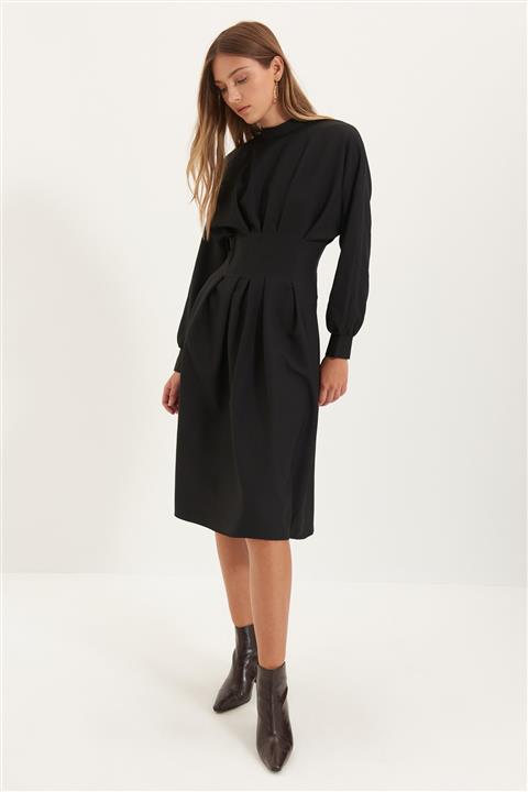 TRENDYOLMİLLA Siyah Bel Detaylı  Elbise TWOAW22EL0061