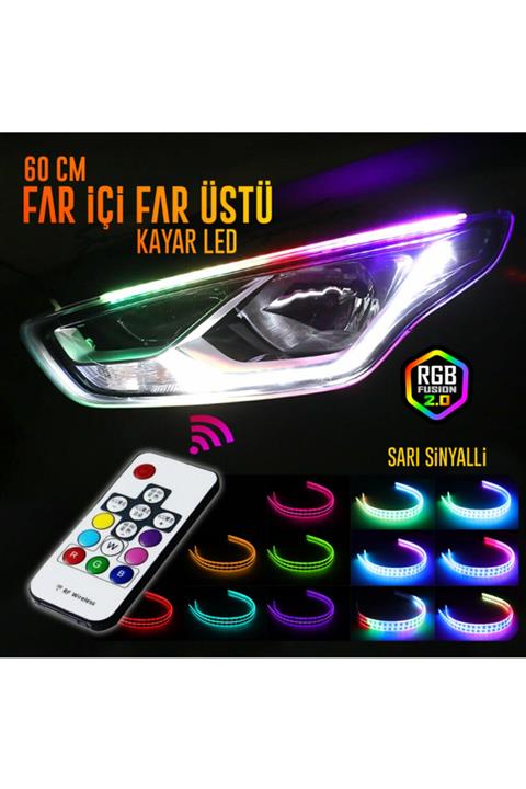 C9 Far Içi Far Üstü Su Geçirmez Kayar Led 60 Cm Rgb Renk Kum