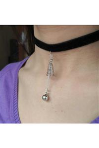 Fugusugu Çin Çanı Kadife Choker