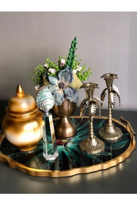 Mathilda Home Design Yeşil Dekoratif Tepsi