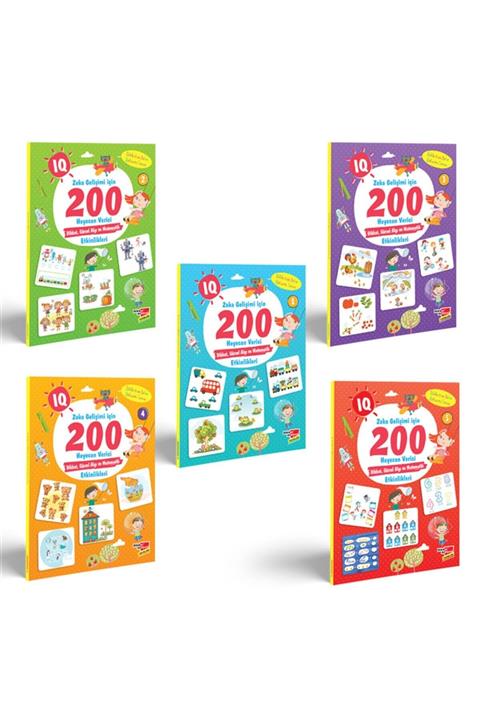 Dikkat Atölyesi Yayınları Iq Zeka Gelişimi Için 200 Heyecan Verici Etkinlik 5'li Set (3-6 Yaş Için)