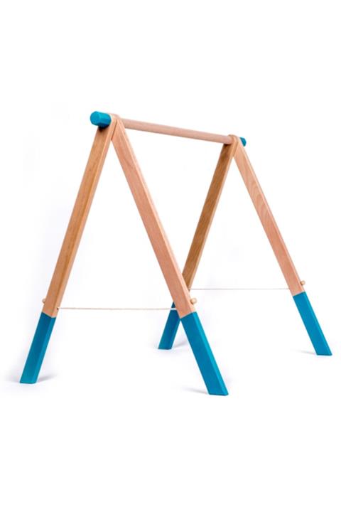 İngodi Ahşap Bebek Oyun Halısı Oyuncağı - Ahşap Baby Gym (Turkuaz)