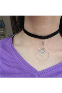 Fugusugu Ayyıldız Halka Kadife Choker