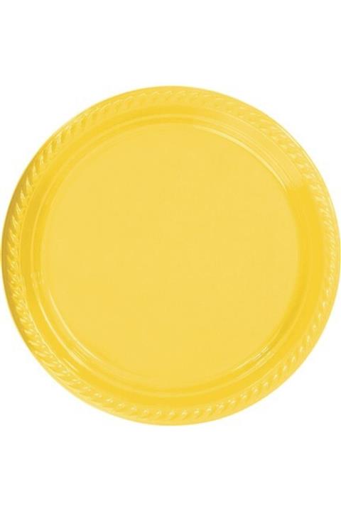 ADA AVM Sarı Plastik Tabak 22 Cm 25li