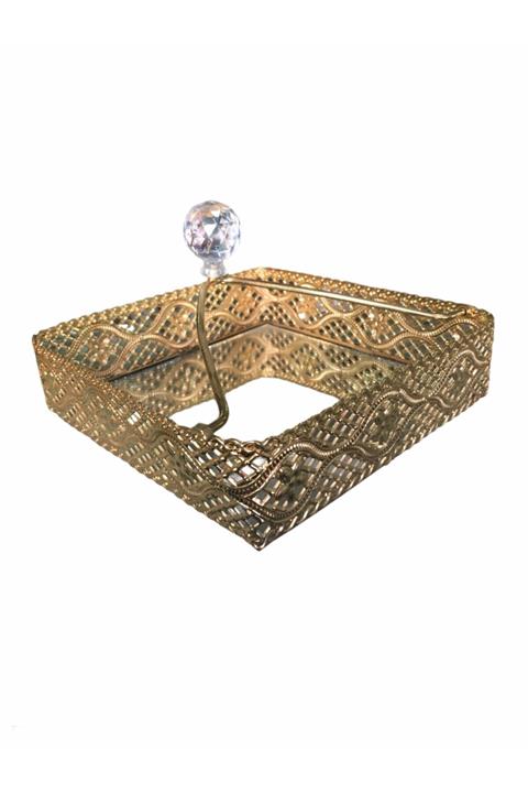 SULTANHOMEEE Gold Peçetelik Hasır Desenli Slt558