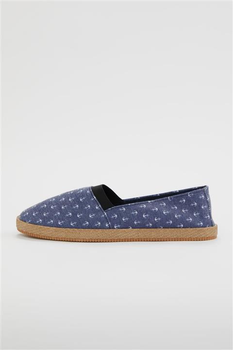 DeFacto Erkek Lacivert Çıpa Desenli Espadril Ayakkabı V1729AZ21SP