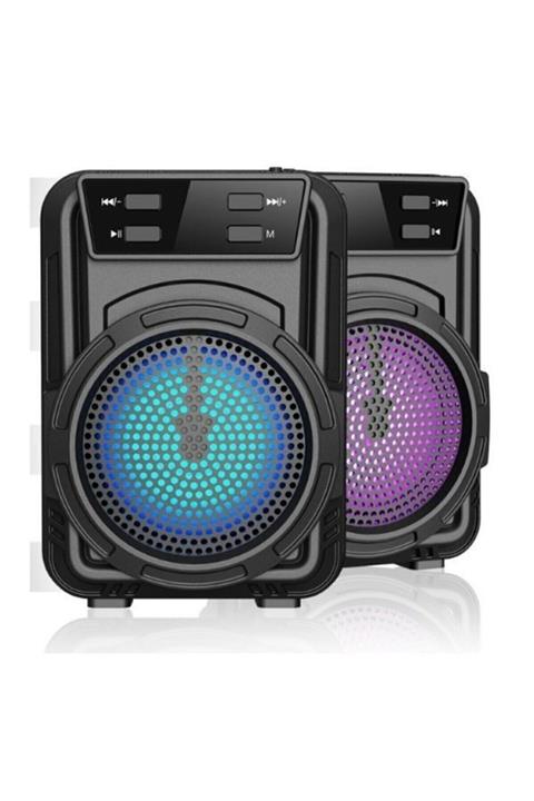 10MİXX Işıklı Kablosuz Hoparlör Bluetooth Speaker Ses Bombası Mini Led Işıklı Fmradyo/sdkart/usb