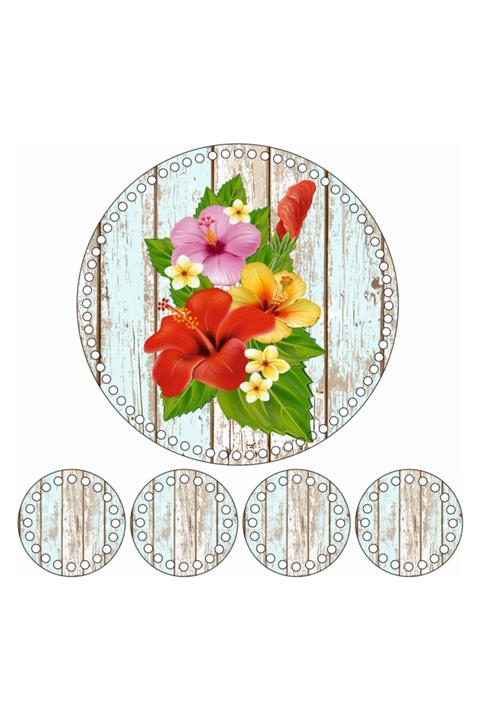 saray lazer Toptan Uv Baskılı Ahşap Taban Model 156 - 30x30set - 24 Adet