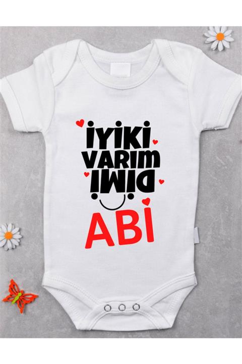 Limon İyi Ki Varım Dimi Abi Desenli Kısa Kol Body