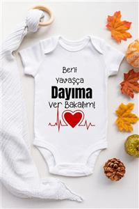 Babydonat Beni Yavaşca Dayıma Ver Desenli Kısa Kol Body